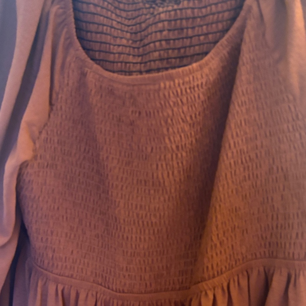 Elegant Rust Long Sleeve Dress - Picture 2 of 2